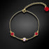Sudraba rokassprādze "Saulains (Light Siam / Aurora Borealis)" ar Swarovski™ kristāliem